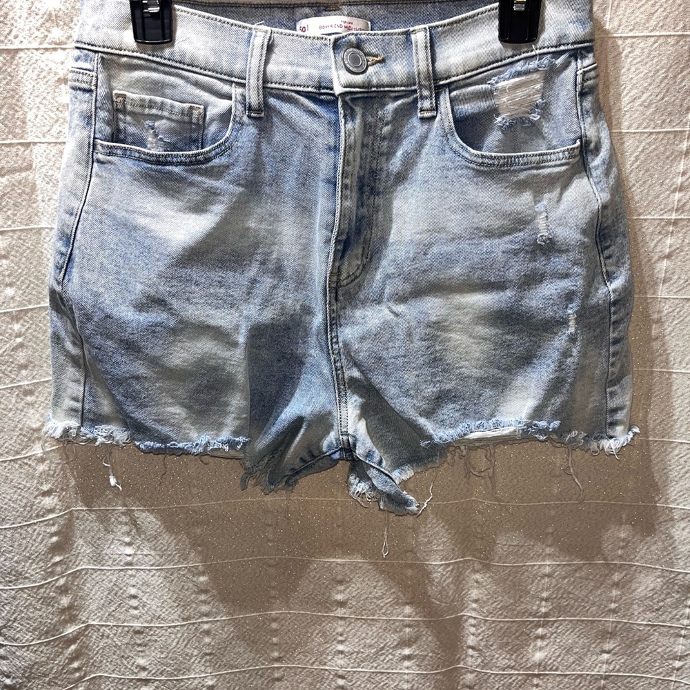 SO Light Blue Distressed Jean Shorts